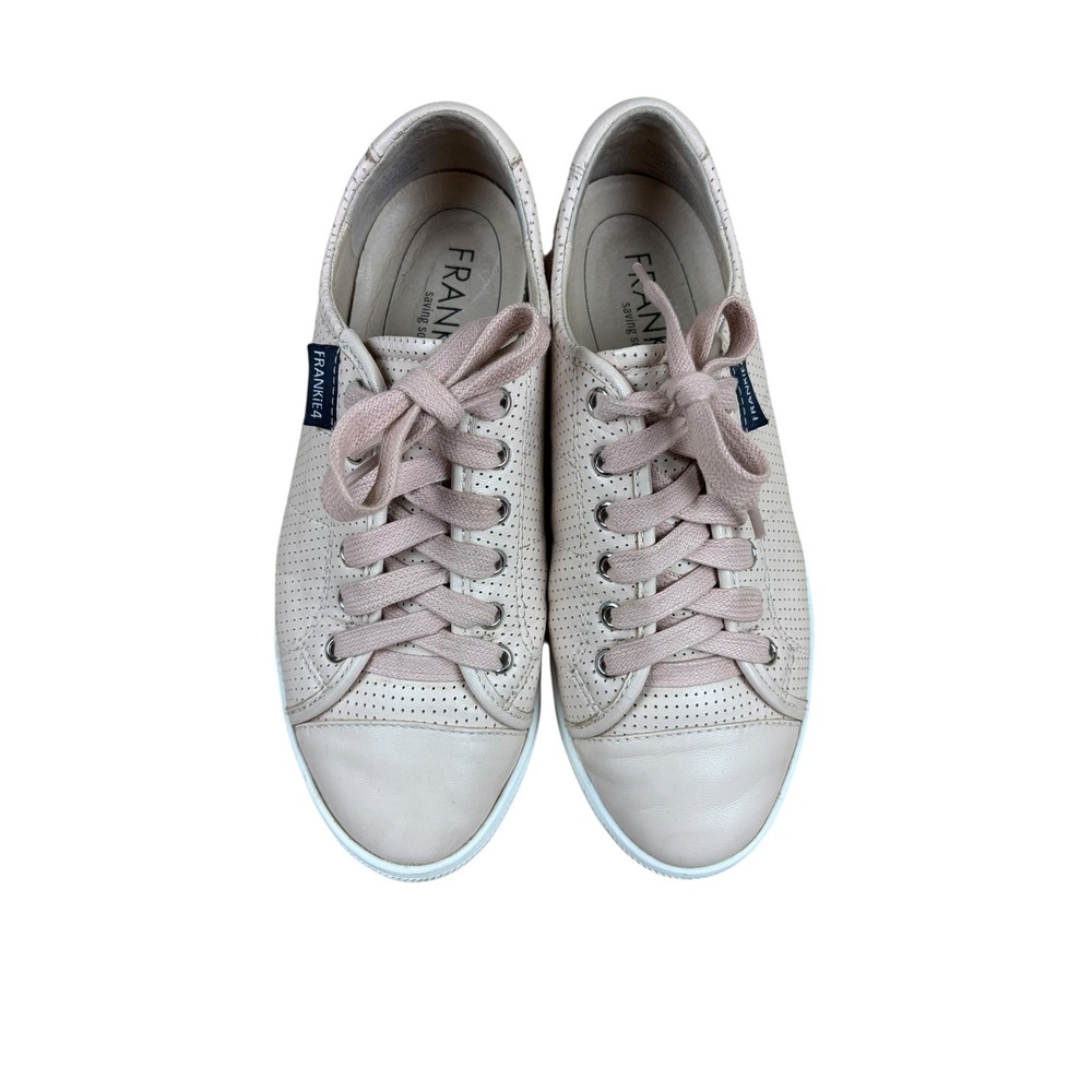 Frankie4 NAT II Blush Perforated Leather Low Top Sneakers Womens Size 6 - Picture 3 of 6
